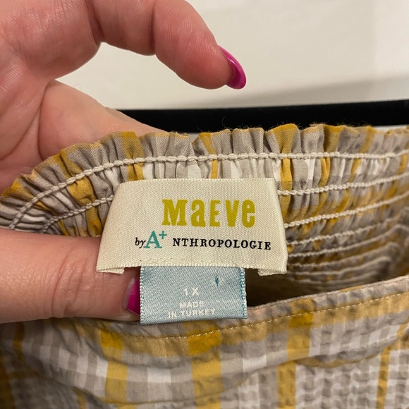 Anthropologie Maeve Balloon sleeves crop top - Picture 2 of 3